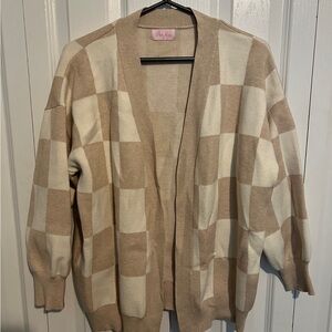 Pink Lily Beige Knit Cardigan